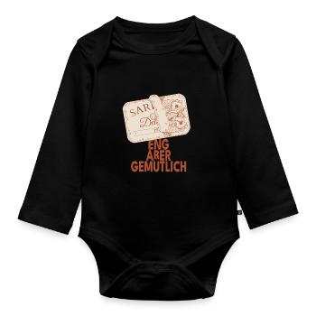 Eng aber gemütlich Sardinen Design - Baby Bio-Langarm-Body - Schwarz - Vorne