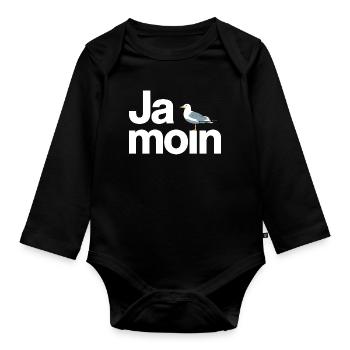Ja Moin Norddeutschland Hamburg Gamer Meme Moin - Baby Bio-Langarm-Body - Schwarz - Vorne