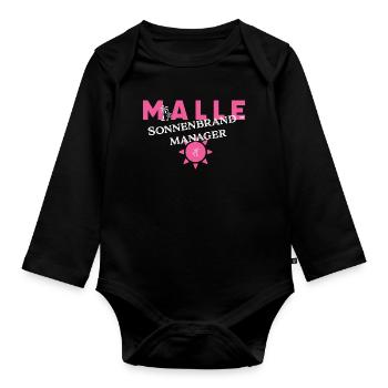 Malle Sonnenbrand-Manager - Baby Bio-Langarm-Body - Schwarz - Vorne