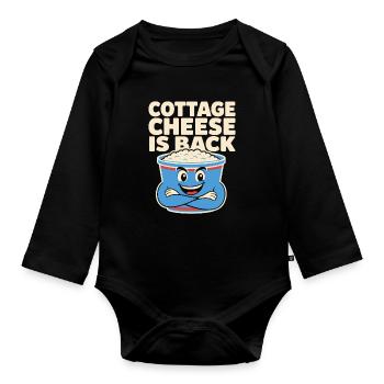 High-protein snack gift for foodies - Organic Longsleeve Baby Bodysuit - black - Front