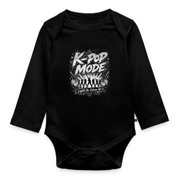 Motif de concert de mode K-Pop - Body Bébé bio manches longues - noir - Devant