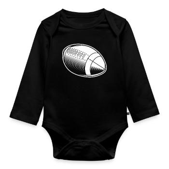 Ballon de football américain - Body Bébé bio manches longues - noir - Devant