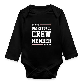 Basketball Crew - Baby Bio-Langarm-Body - Schwarz - Vorne