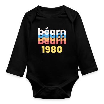Bearn 1980 T-Shirt Cadeau Humour - Body Bébé bio manches longues - noir - Devant
