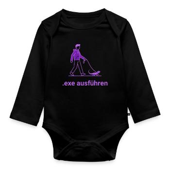 .exe ausführen ADMIN Lila - Baby Bio-Langarm-Body - Schwarz - Vorne