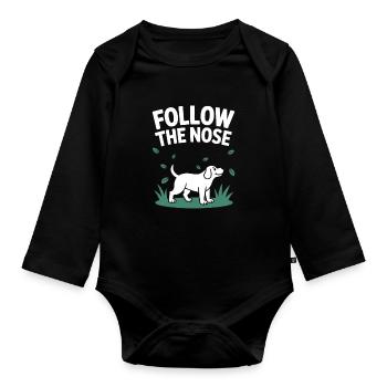 Follow The Nose Dog Nose Work Fun - Organic Longsleeve Baby Bodysuit - black - Front