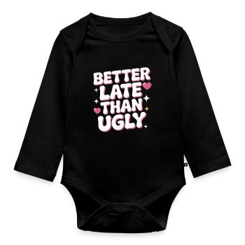 Mieux vaut tard que vilaine diva maquillage Retardataire - Body Bébé bio manches longues - noir - Devant