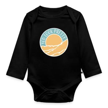 Tu as l’air assez drôle, complément Logo de l’amour de soi - Body Bébé bio manches longues - noir - Devant