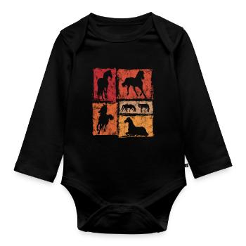 Horse Perspectives for Riders and Vaulters - Organic Longsleeve Baby Bodysuit - black - Front