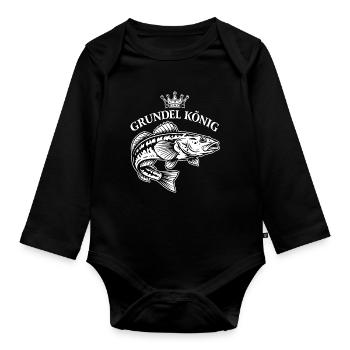 Grundel Angeln - Baby Bio-Langarm-Body - Schwarz - Vorne
