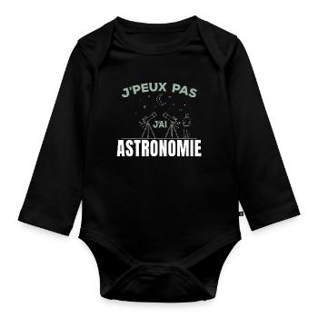 T-shirt J'peux pas j'ai personnalisé - Body Bébé bio manches longues - noir - Devant