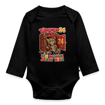 Ich wohne jetzt hier - Baby Bio-Langarm-Body - Schwarz - Vorne