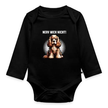 Nerv Mich Nicht Cocker Spaniel lustiger cockerhund - Baby Bio-Langarm-Body - Schwarz - Vorne