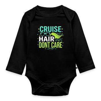 Cruising Granny, Grandma On Deck, - Organic Longsleeve Baby Bodysuit - black - Front