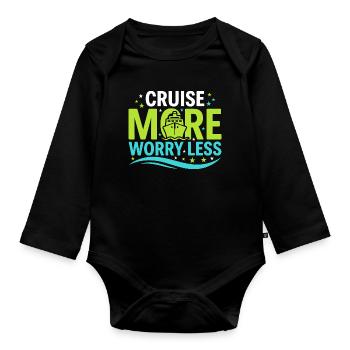 Cruising Granny, Grandma On Deck, - Organic Longsleeve Baby Bodysuit - black - Front
