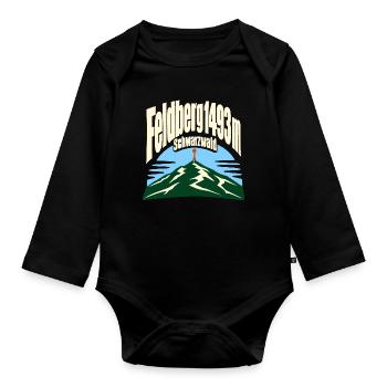 Schwarzwald Feldberg 1493 m Summit Pride - Organic Longsleeve Baby Bodysuit - black - Front