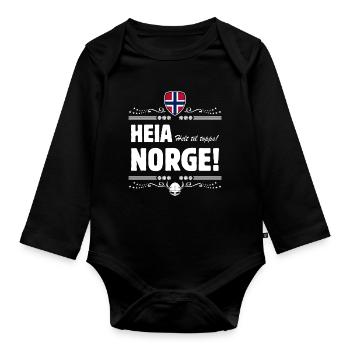 HEIA NORGE! Helt til topps! - Organic Longsleeve Baby Bodysuit - black - Front