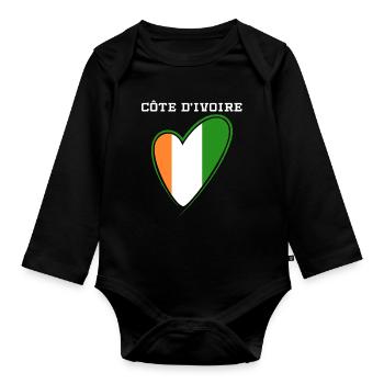 Ivory Coast Pride Cote D'Ivoire Heritage Elephant - Body Bébé bio manches longues - noir - Devant