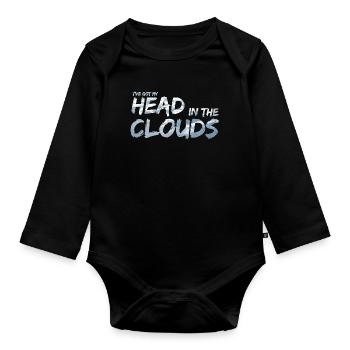 Head in the Clouds von Tagträumern - Baby Bio-Langarm-Body - Schwarz - Vorne