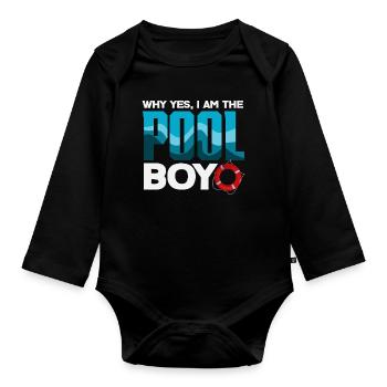 Lustige Schwimmer Sprüche & Schwimmverein Design - Baby Bio-Langarm-Body - Schwarz - Vorne
