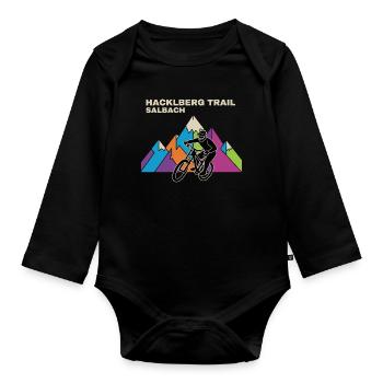 Hacklberg Trail MTB Biker - Organic Longsleeve Baby Bodysuit - black - Front