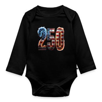 250 ans d’Amérique - Body Bébé bio manches longues - noir - Devant