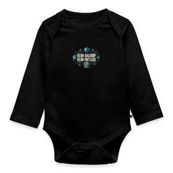Kein Backup Kein Mitleid IT-Berater Admin - Baby Bio-Langarm-Body - Schwarz - Vorne
