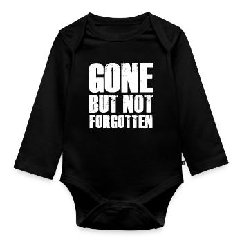 Gone But Not Forgotten Fette Schriftart - Baby Bio-Langarm-Body - Schwarz - Vorne