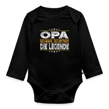 Opa - Baby Bio-Langarm-Body - Schwarz - Vorne