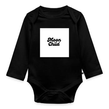 Moon Child Celestial Script - Organic Longsleeve Baby Bodysuit - black - Front