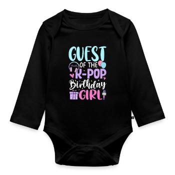 Guest of The K Pop Birthday Girl - Baby Bio-Langarm-Body - Schwarz - Vorne