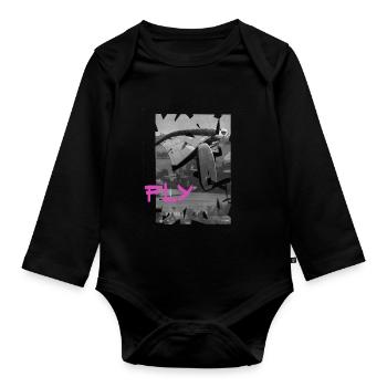 Wingfoiler Freestyle - Baby Bio-Langarm-Body - Schwarz - Vorne