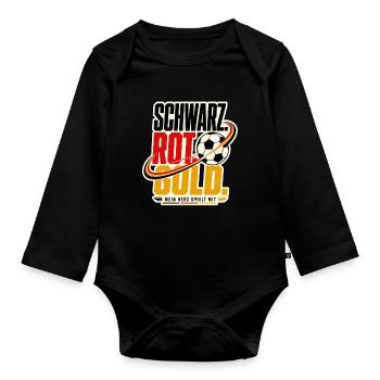 Schwarz Rot Gold Fußball 2026 - Organic Longsleeve Baby Bodysuit - black - Front