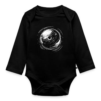 Bowling Ball Sketch - Organic Longsleeve Baby Bodysuit - black - Front