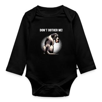 Ne me dérange pas Grand Dogue Grand Dogue Grand Dogue - Body Bébé bio manches longues - noir - Devant