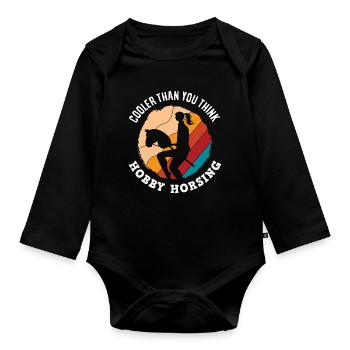 Le loisir de cavalier est plus cool que tu ne le penses - Body Bébé bio manches longues - noir - Devant