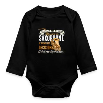 Saxophone Créatif: Décisions Spontanées - Body Bébé bio manches longues - noir - Devant