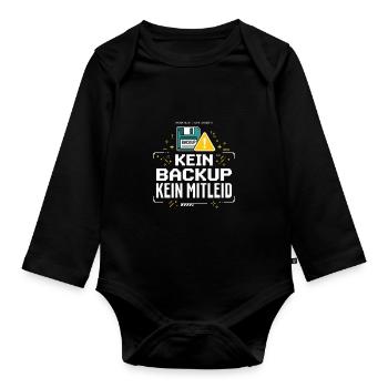 Kein Backup Kein Mitleid IT-Berater Admin - Baby Bio-Langarm-Body - Schwarz - Vorne