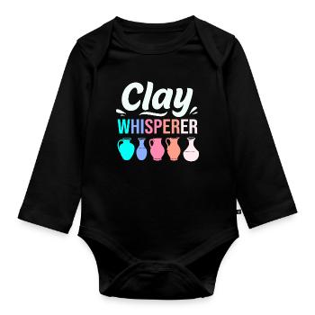 pottery - Organic Longsleeve Baby Bodysuit - black - Front