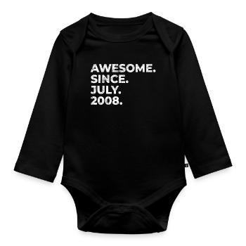 Since July 2008 – Awesome Vintage Typo - Organic Longsleeve Baby Bodysuit - black - Front