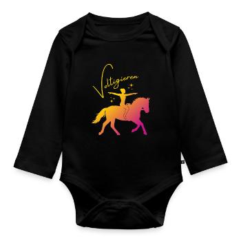 Voltigieren Grundsitz – Sport Outfit für Voltigier - Organic Longsleeve Baby Bodysuit - black - Front