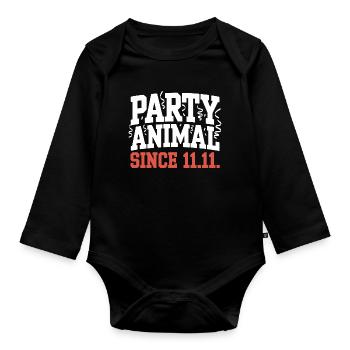 Karneval Party Kölner Animal Since 11.11. Köln - Organic Longsleeve Baby Bodysuit - black - Front