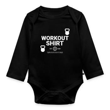 Workout Shirt - Baby Bio-Langarm-Body - Schwarz - Vorne