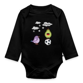 Soccer - Organic Longsleeve Baby Bodysuit - black - Front