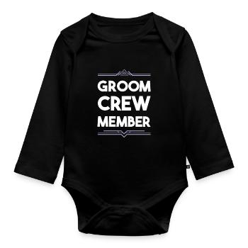 Groom Crew - Organic Longsleeve Baby Bodysuit - black - Front