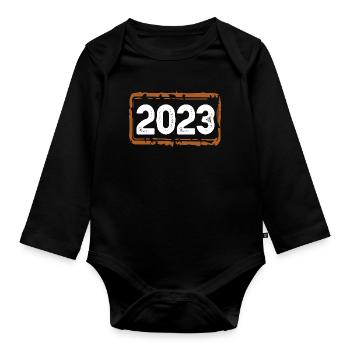 Année 2023 - Body Bébé bio manches longues - noir - Devant