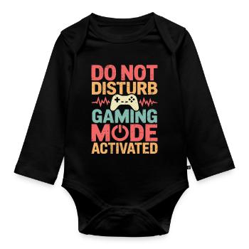 Gaming Modus Aktiviert Do Not Disturb - Baby Bio-Langarm-Body - Schwarz - Vorne