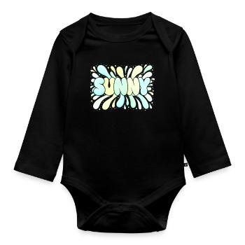Bright Pastel Sun - Organic Longsleeve Baby Bodysuit - black - Front
