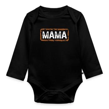 Maman - Body Bébé bio manches longues - noir - Devant
