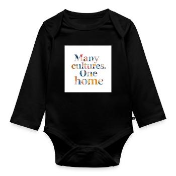 Viele Kulturen Ein Zuhause - Baby Bio-Langarm-Body - Schwarz - Vorne